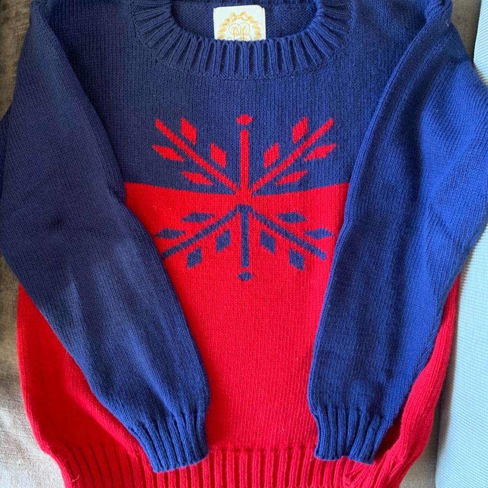 Beaufort bonnet boys snowflake sweater size 6, EUC